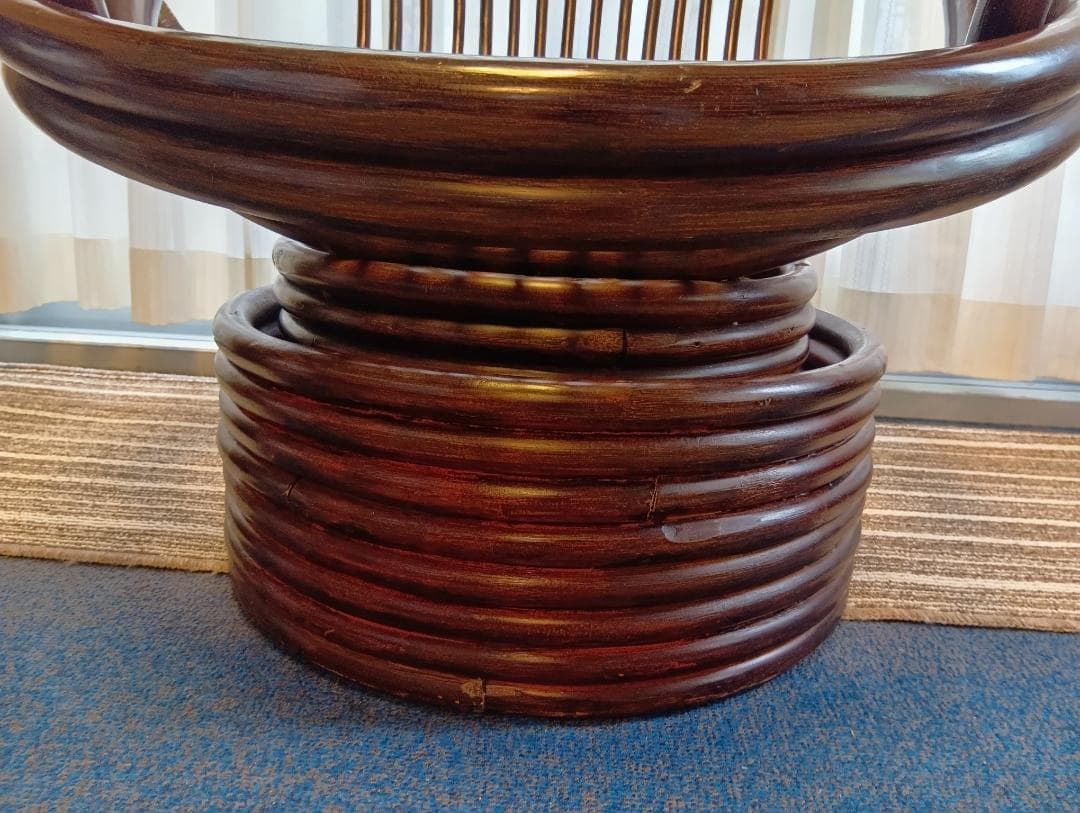 かんぺいです！ラタンチェア 360度 回転式 ロッキングチェア