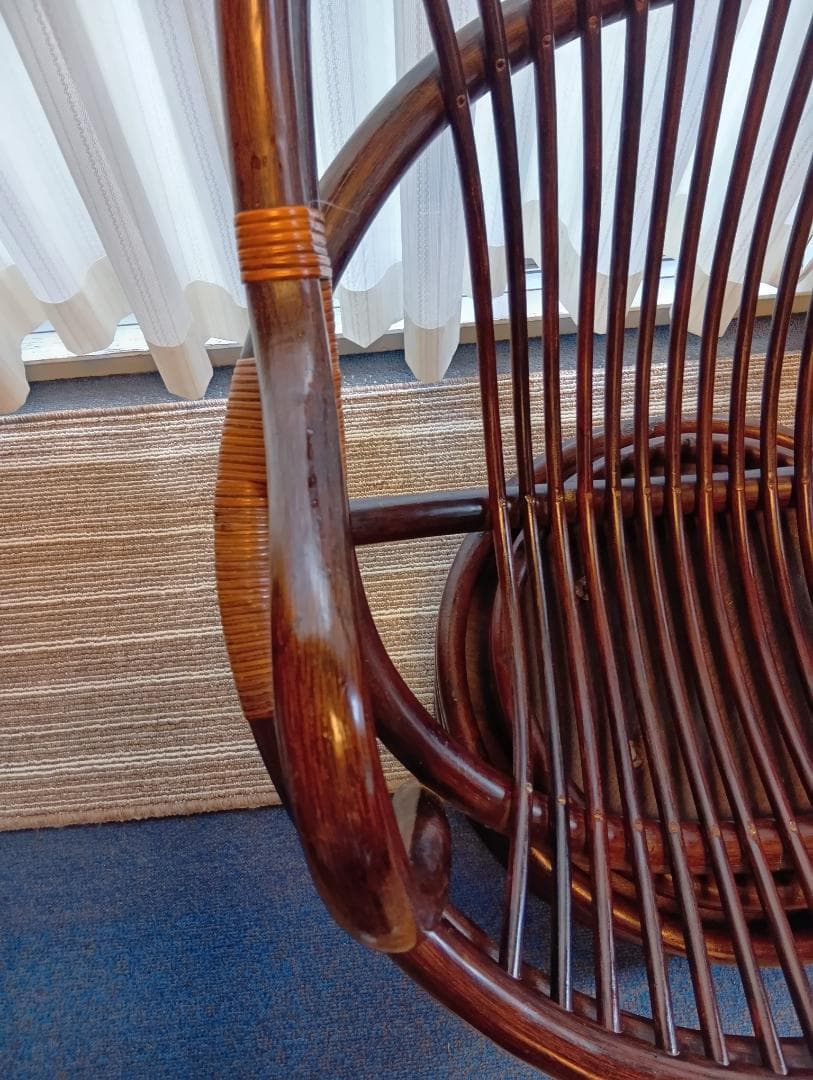 かんぺいです！ラタンチェア 360度 回転式 ロッキングチェア