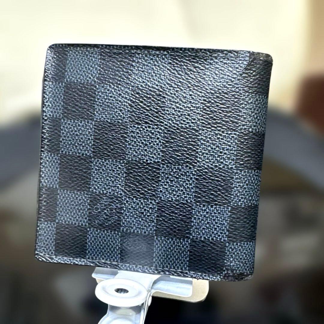 ④☆良品☆ダミエG/コバルト♪マルコ☆2つ折り財布★ポケットあり