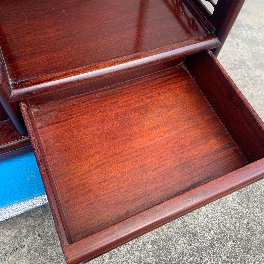 茶箪笥　アンティーク　唐木　年代物　飾り棚　中国家具　美術品　昭和レトロ