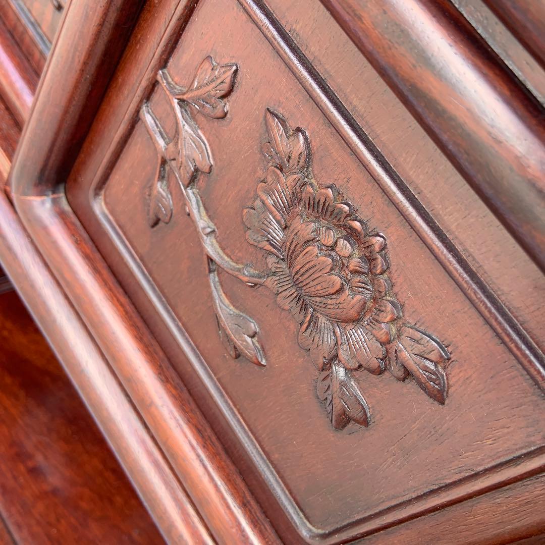 茶箪笥　アンティーク　唐木　年代物　飾り棚　中国家具　美術品　昭和レトロ