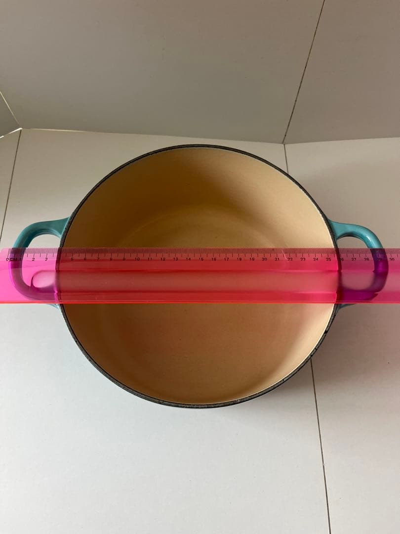 廃盤　限定色　ルクルーゼ　ココットロンド　22cm カリビアンブルー