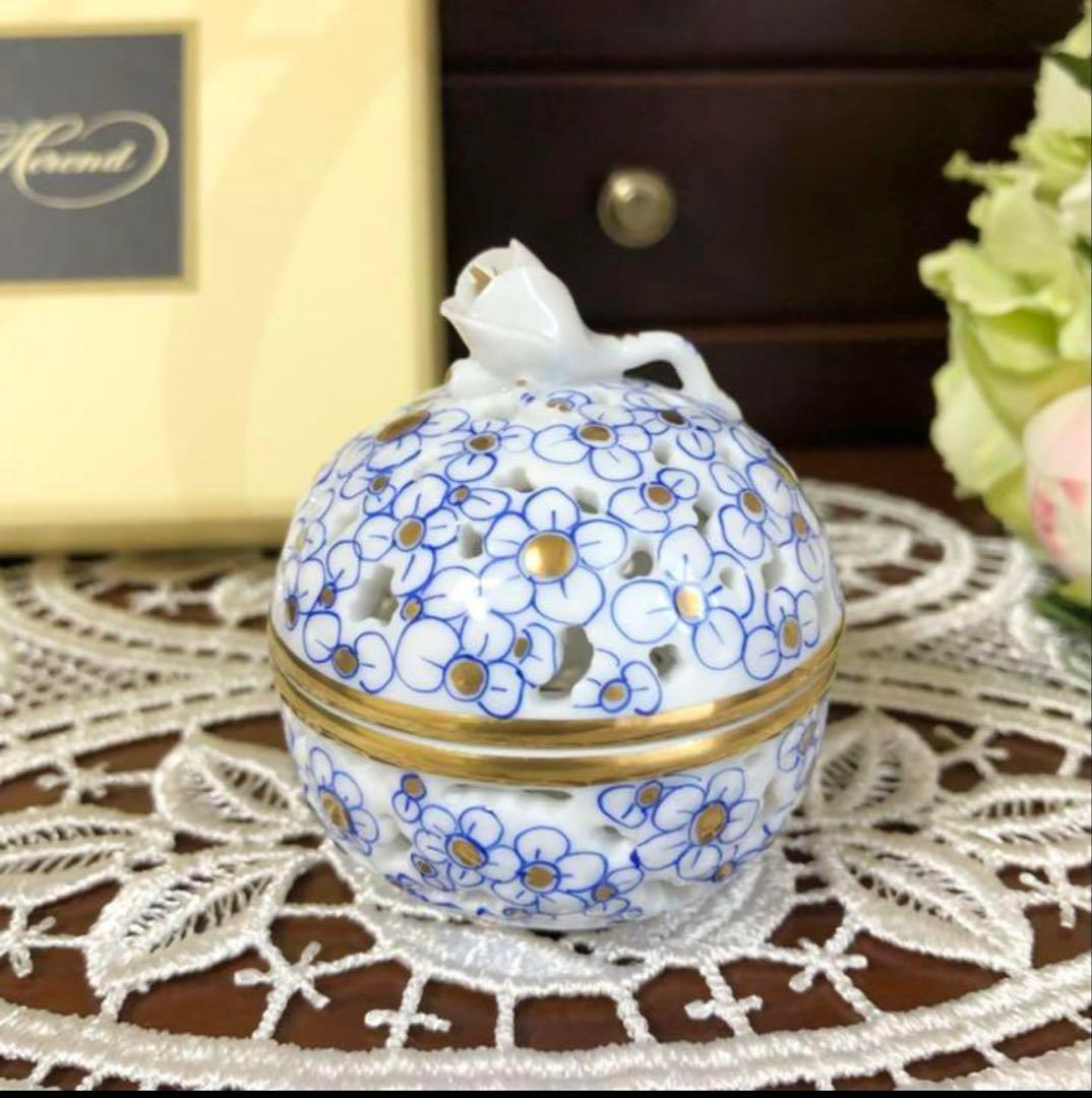 新品未使用 ヘレンド 透かしボンボン 小物入れ ボンボニエール