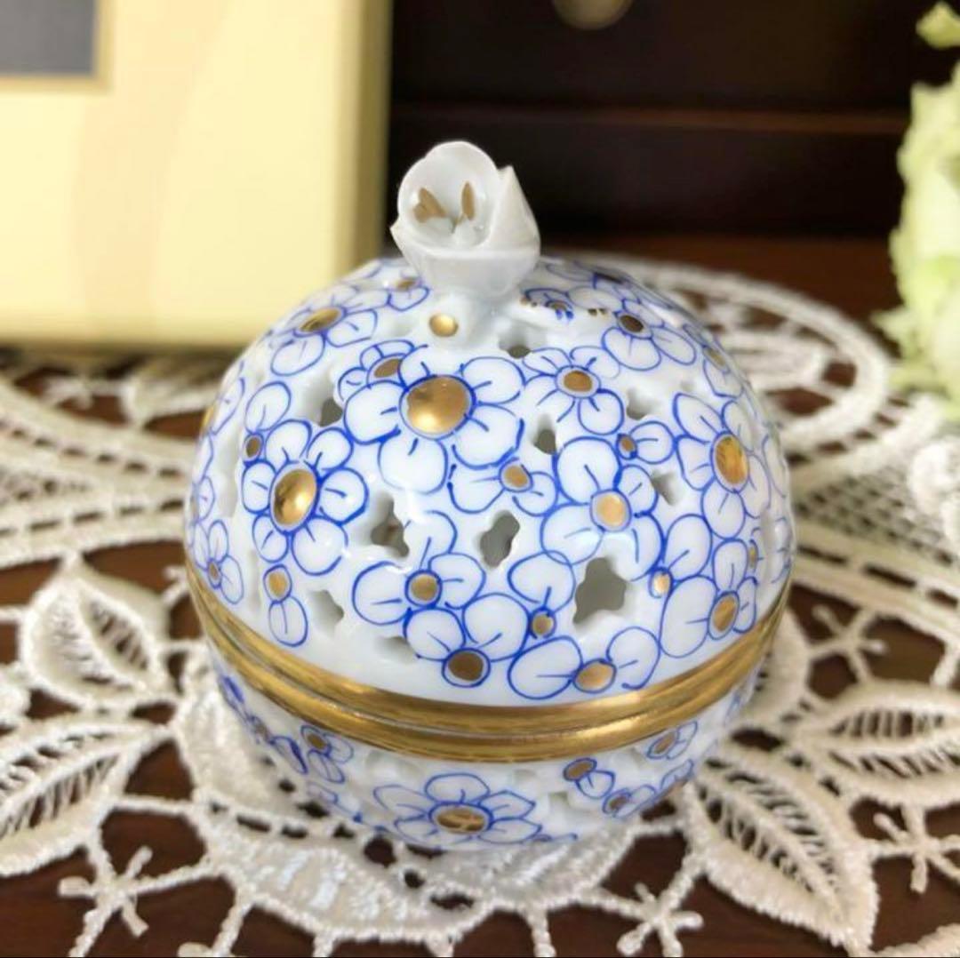 新品未使用 ヘレンド 透かしボンボン 小物入れ ボンボニエール