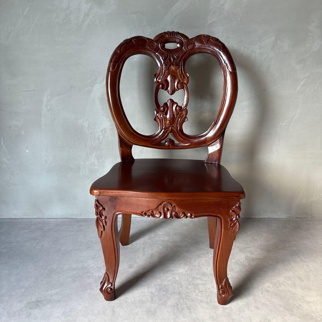 木製 バルーンバックチェア 猫脚 キッズ 子ども アンティーク風 スツール 椅子