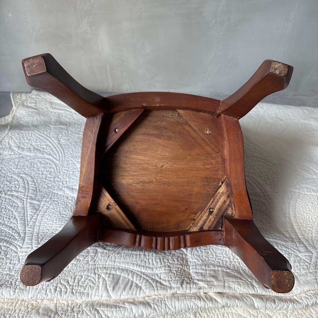 木製 バルーンバックチェア 猫脚 キッズ 子ども アンティーク風 スツール 椅子