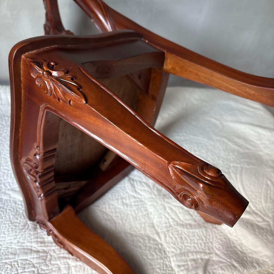 木製 バルーンバックチェア 猫脚 キッズ 子ども アンティーク風 スツール 椅子