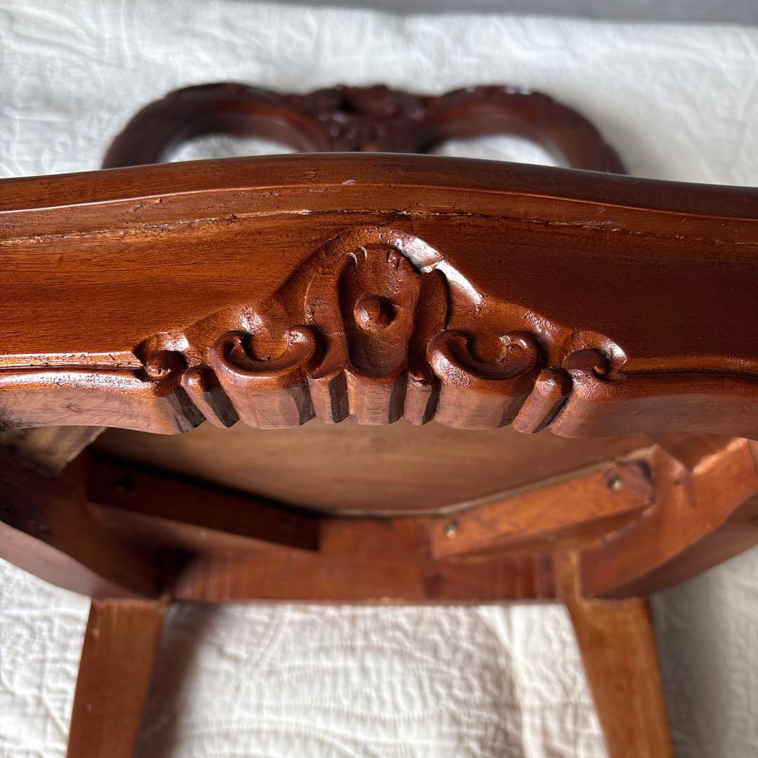 木製 バルーンバックチェア 猫脚 キッズ 子ども アンティーク風 スツール 椅子