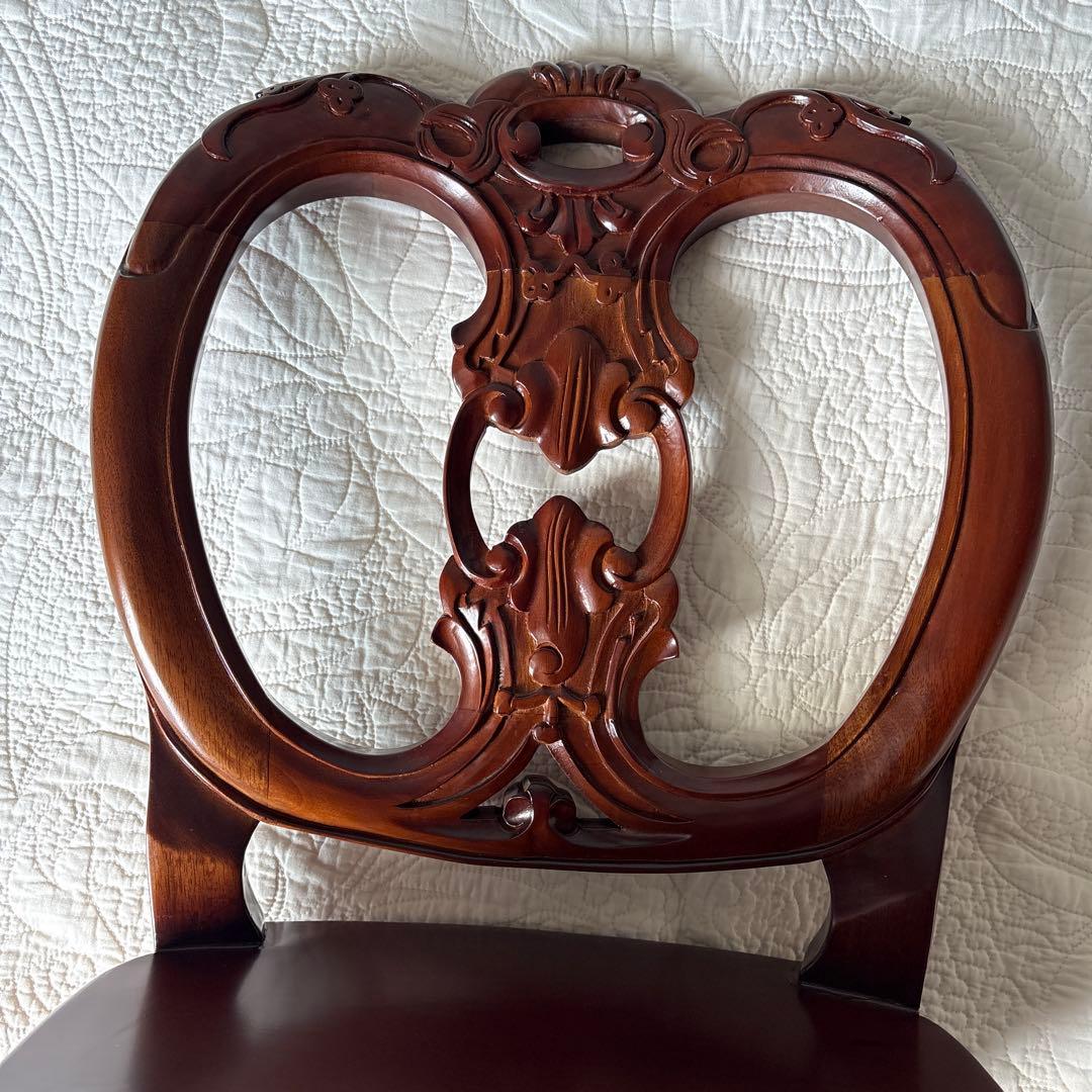 木製 バルーンバックチェア 猫脚 キッズ 子ども アンティーク風 スツール 椅子