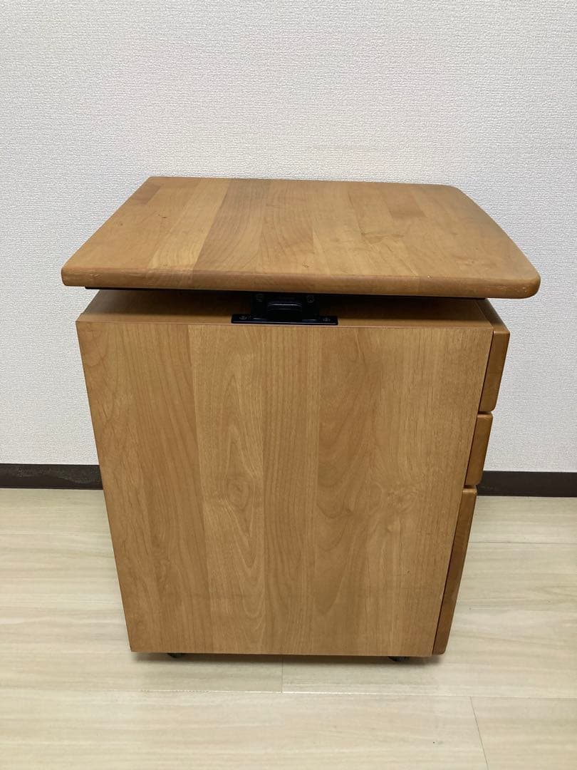 堀田木工所　hotta woody　昇降式　ワゴン　袖机　学習机　国産　無垢