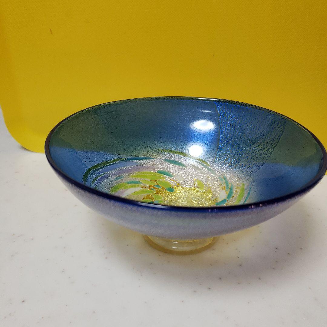 青色の ⭐透き通った 透明感のある ガラスの器