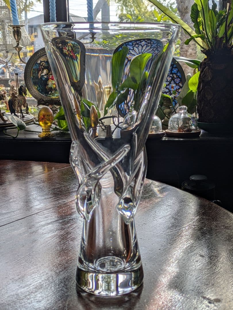 廃盤　8090 Steuben　クリスタル　ローズベース　 花瓶