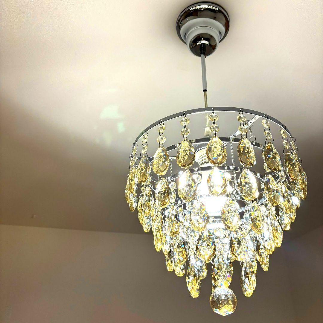 新品　シャンデリア　ゴールド　クリスタル　天井照明　ペンダントライト　電球付き