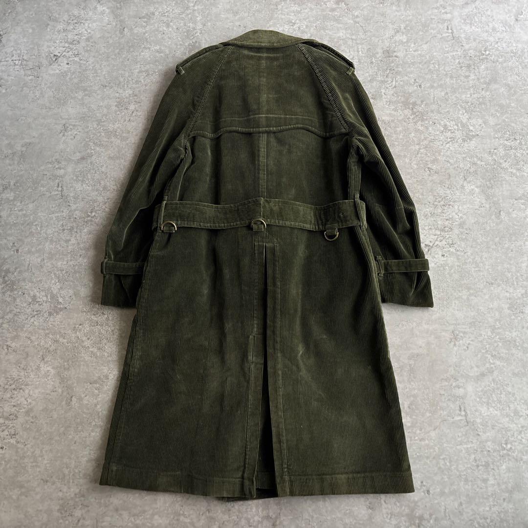 90's vintage■J.PREES【M】コーデュロイ トレンチコート 緑