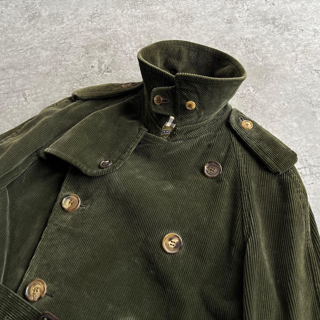 90's vintage■J.PREES【M】コーデュロイ トレンチコート 緑