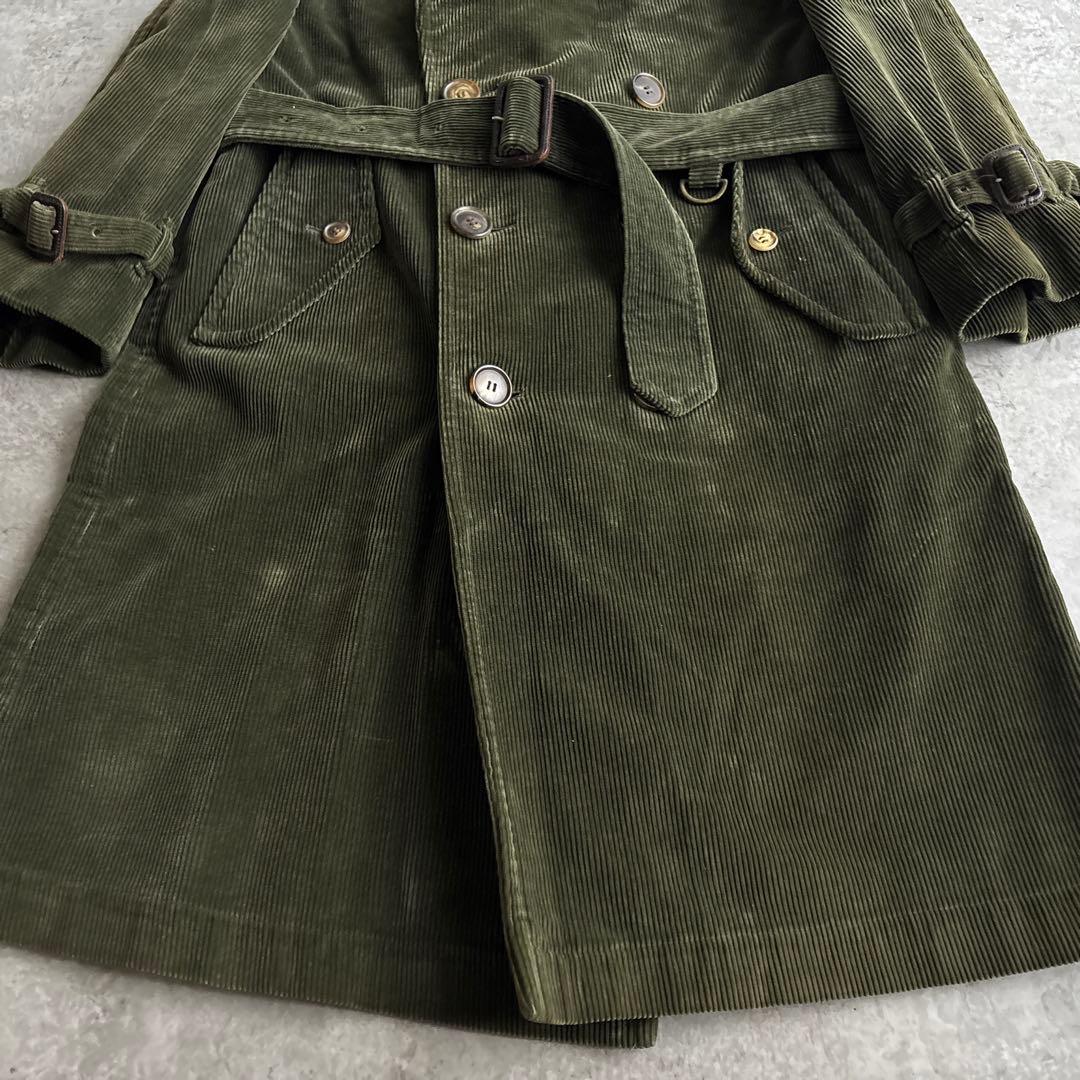 90's vintage■J.PREES【M】コーデュロイ トレンチコート 緑