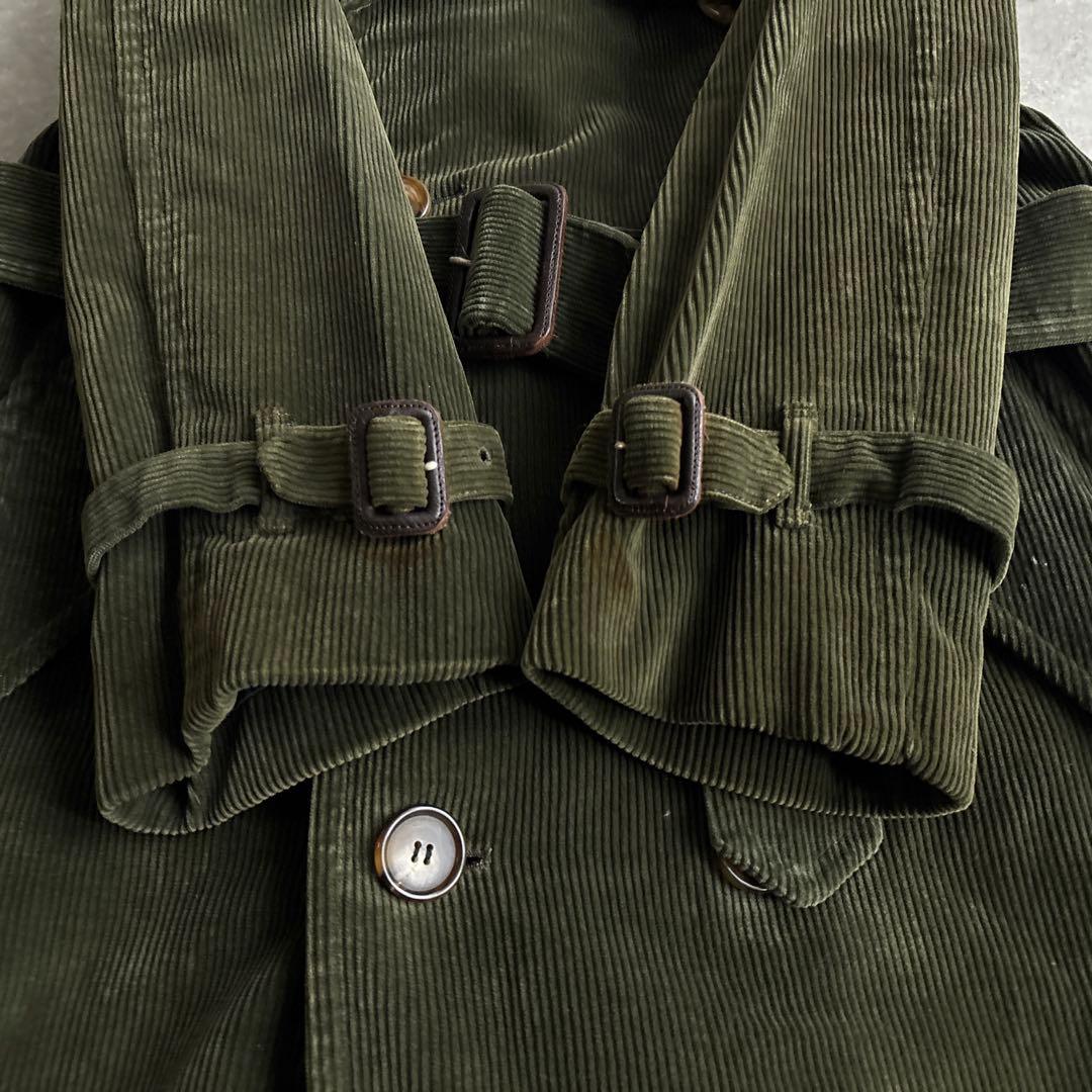 90's vintage■J.PREES【M】コーデュロイ トレンチコート 緑