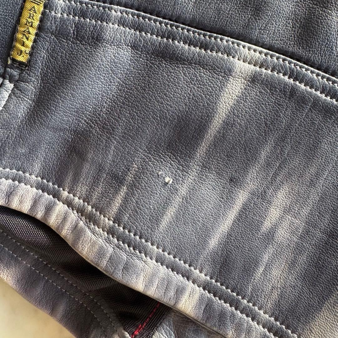 【希少/入手困難】アルマーニジーンズ　シングルライダース　レザー　ダメージ加工