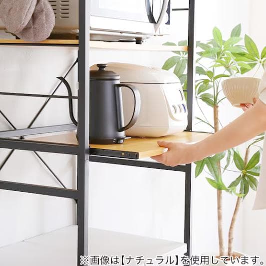 【新品・美品】ヴィンテージテイストのゴミ箱上レンジラック (WAL)