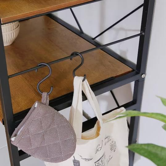 【新品・美品】ヴィンテージテイストのゴミ箱上レンジラック (WAL)