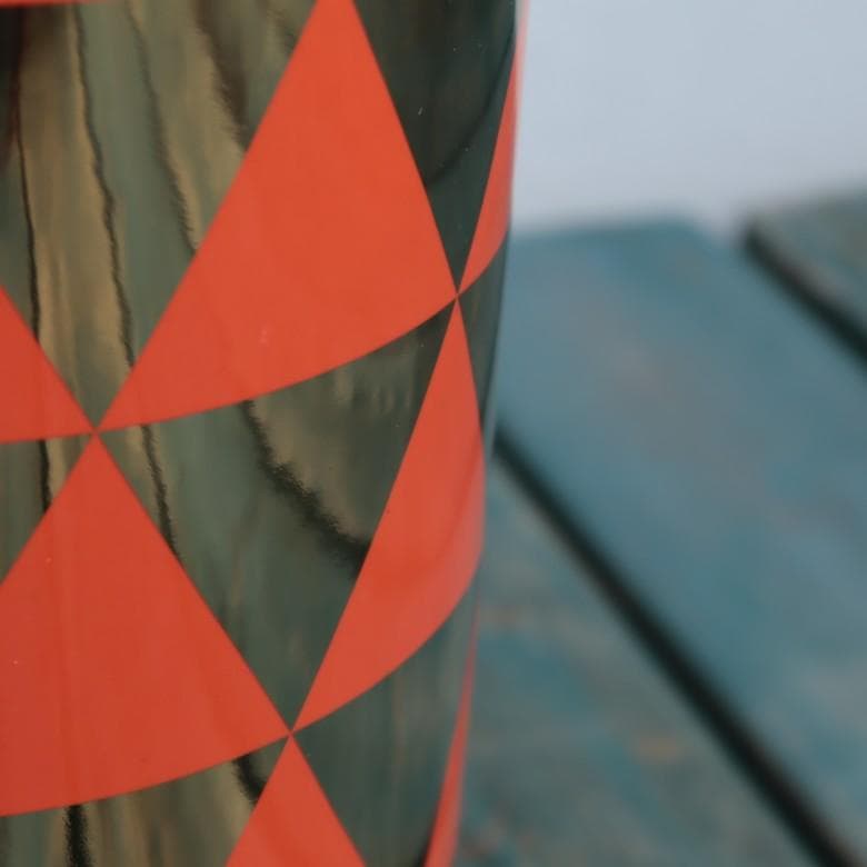 傘立て アンブレラスタンド 陶器製 オレンジ x ゴールド モダン アート