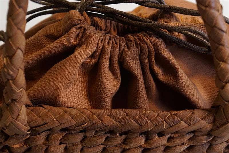 乱れ編み 山葡萄 かご　籠 バッグ 一番皮 中布と内ポケット付き かごバッグ