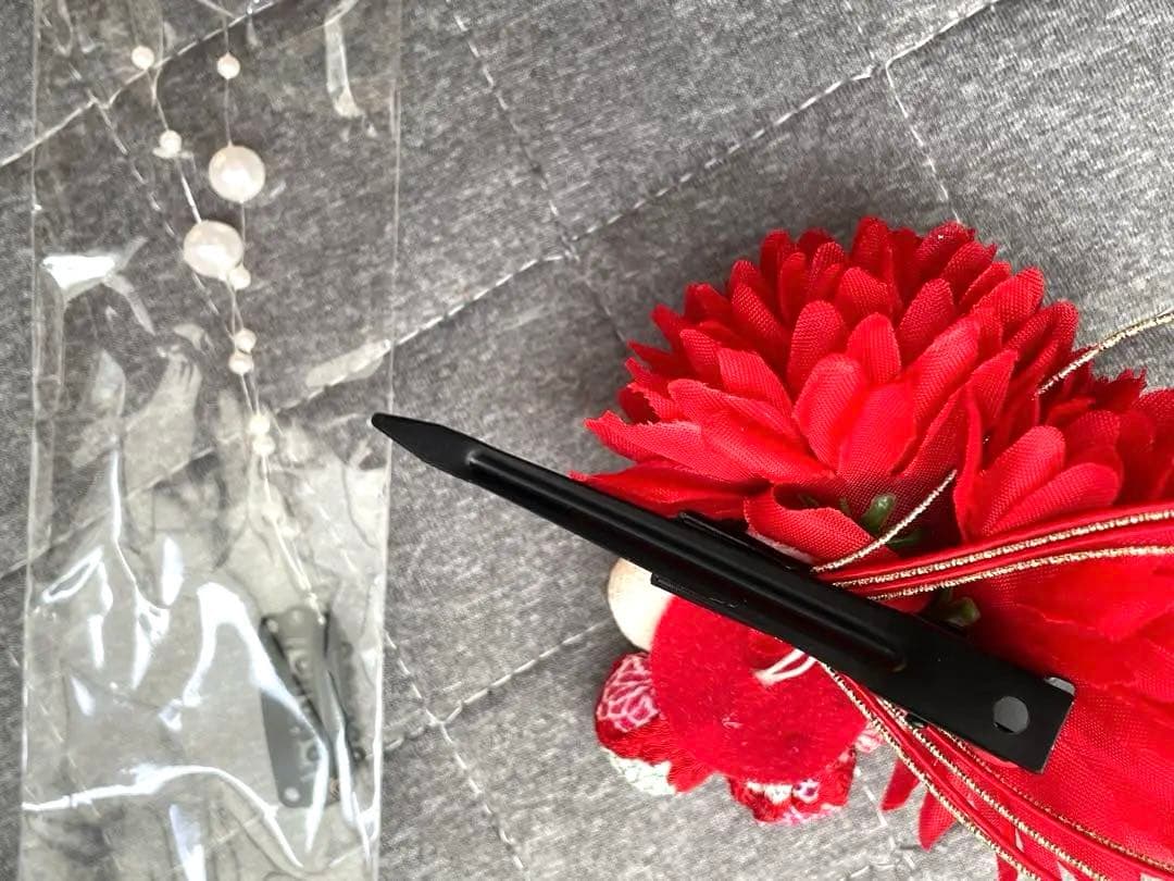 キャサリンコテージ⭐️髪飾り、ブーツ、肌襦袢付き！いにしえ華車赤×濃茶袴 110