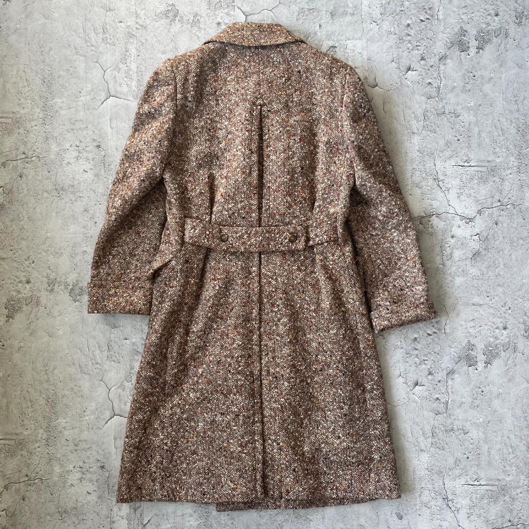 激レア 70s ヴィンテージ イヴサンローラン ネップツイード ダブルコート M