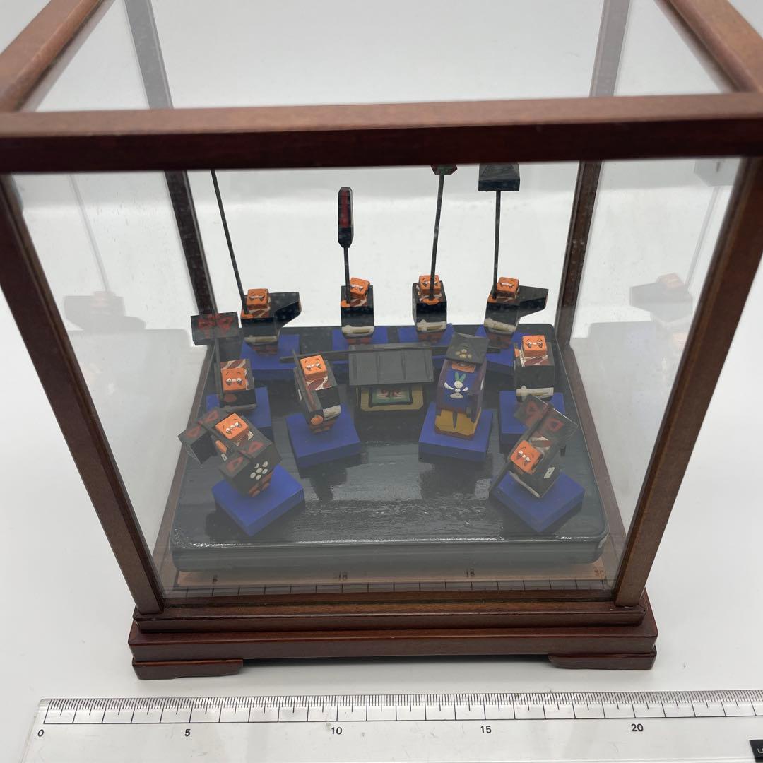 民芸作品　大名行列　松本一刀彫り