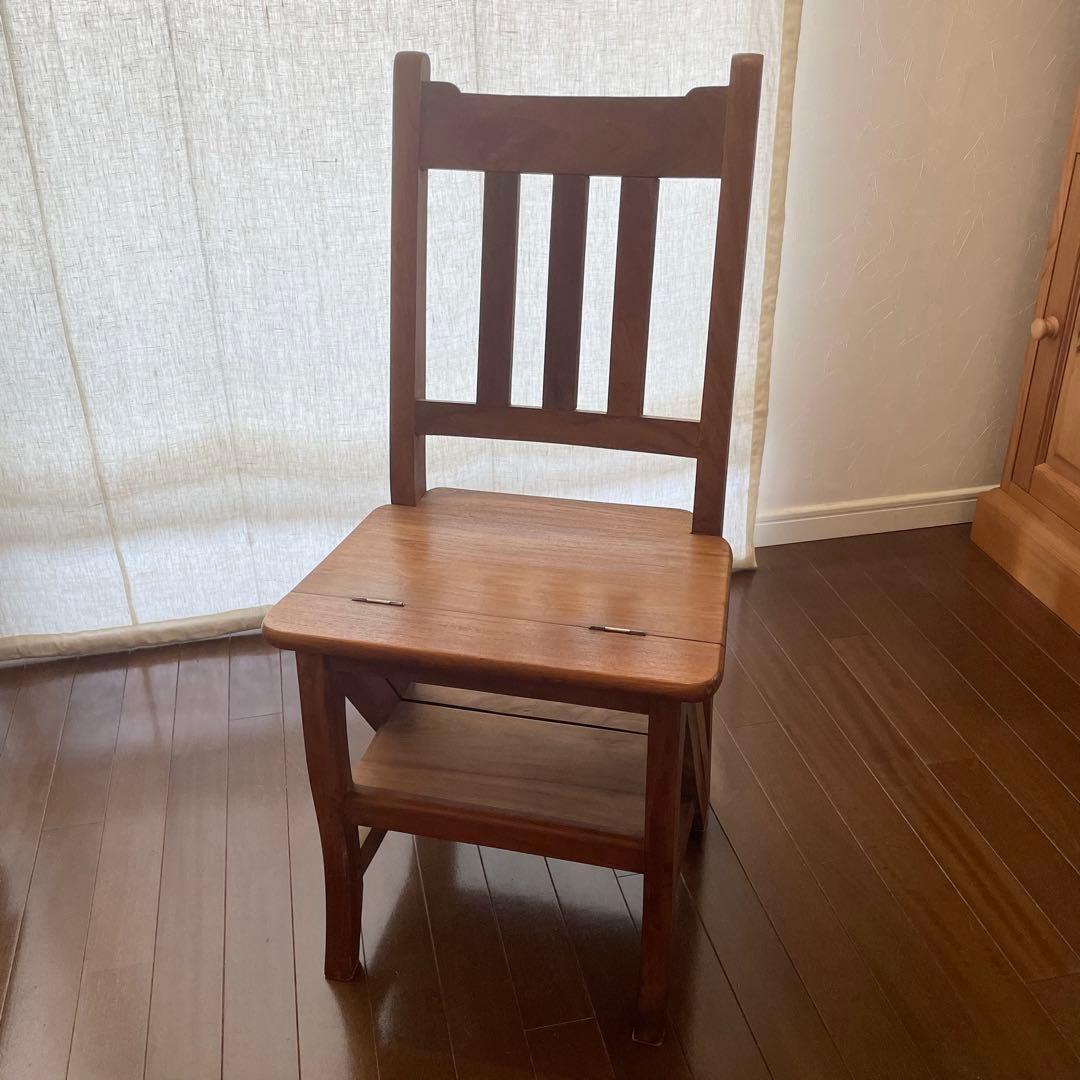 GALLUP ギャラップ 木製スラットバックチェア 脚立 変形 2way