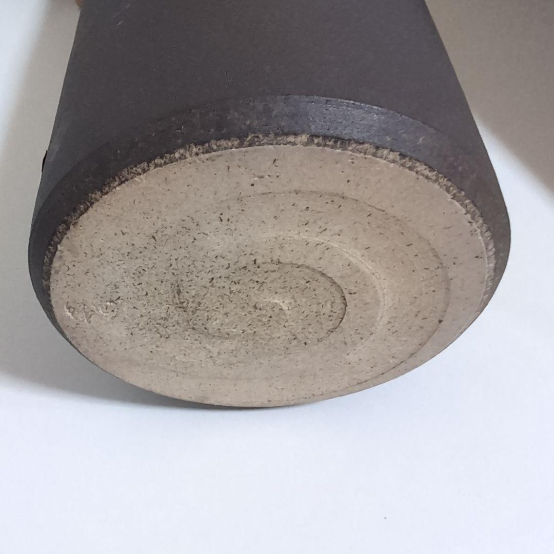 グレーと緑の陶器製花瓶 信楽焼