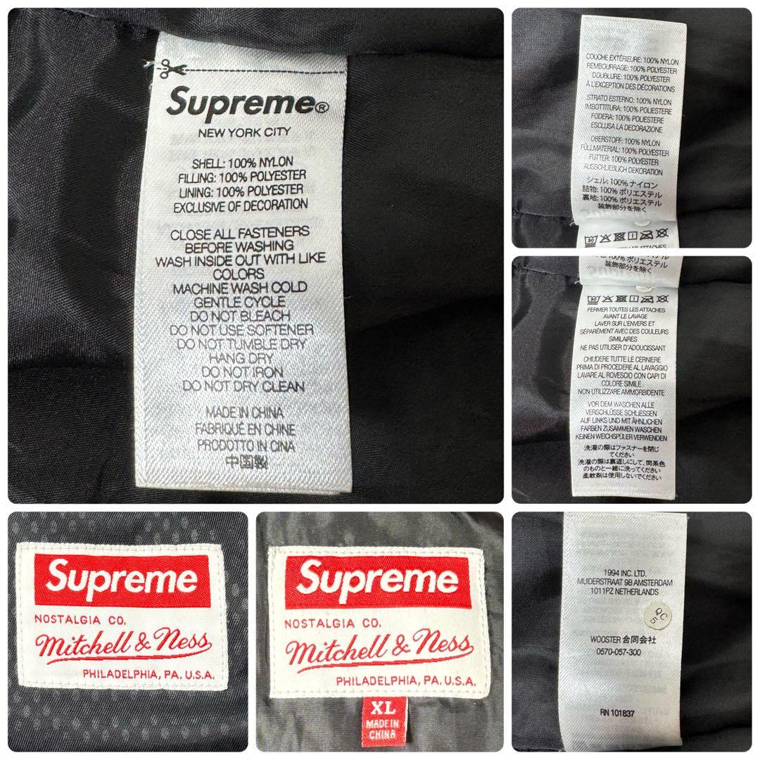希少XL✨シュプリームxミッチェル&ネス キルテッドスポーツジャケット 黒