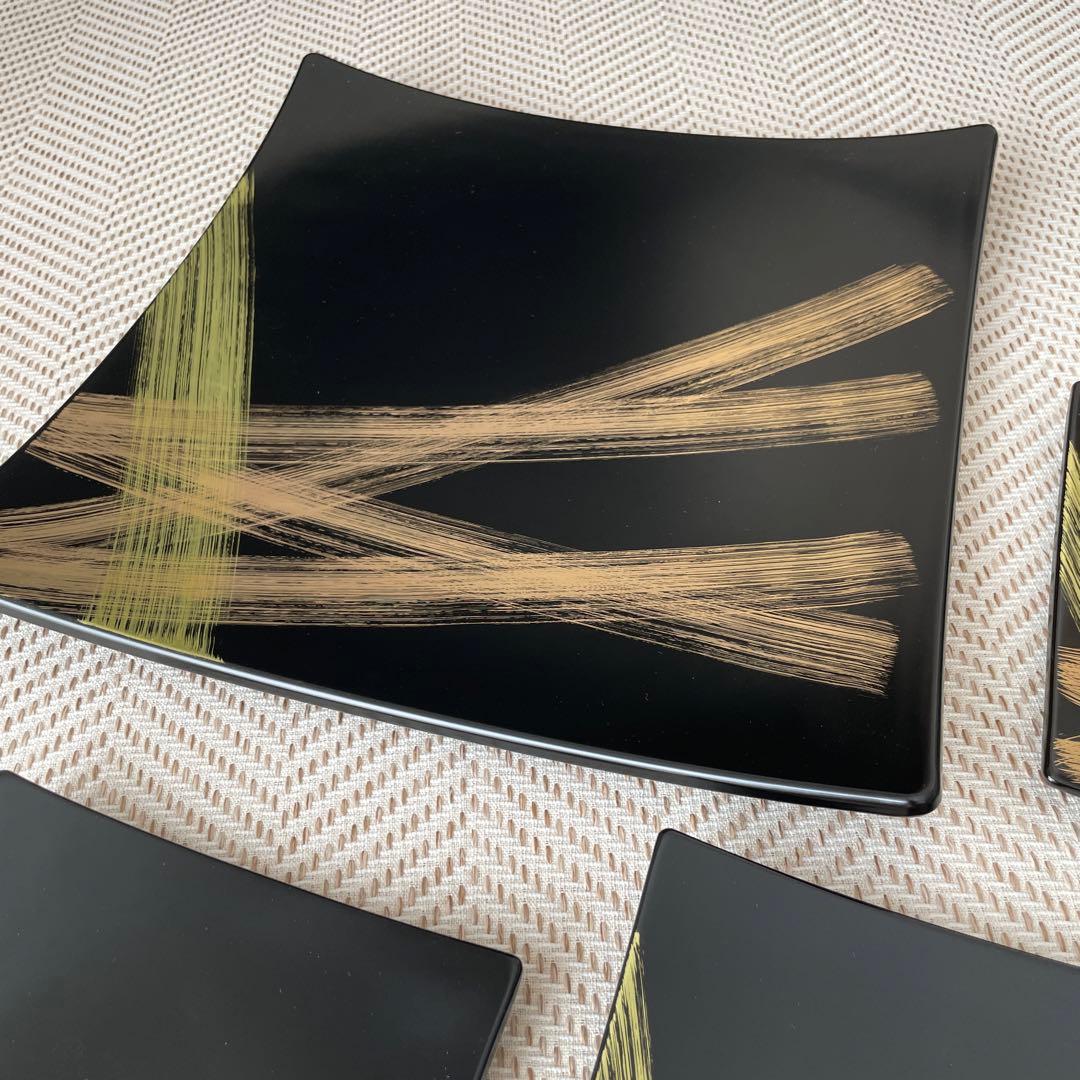 宮内庁御用達　漆器　山田平安堂　龍牙プレートセット