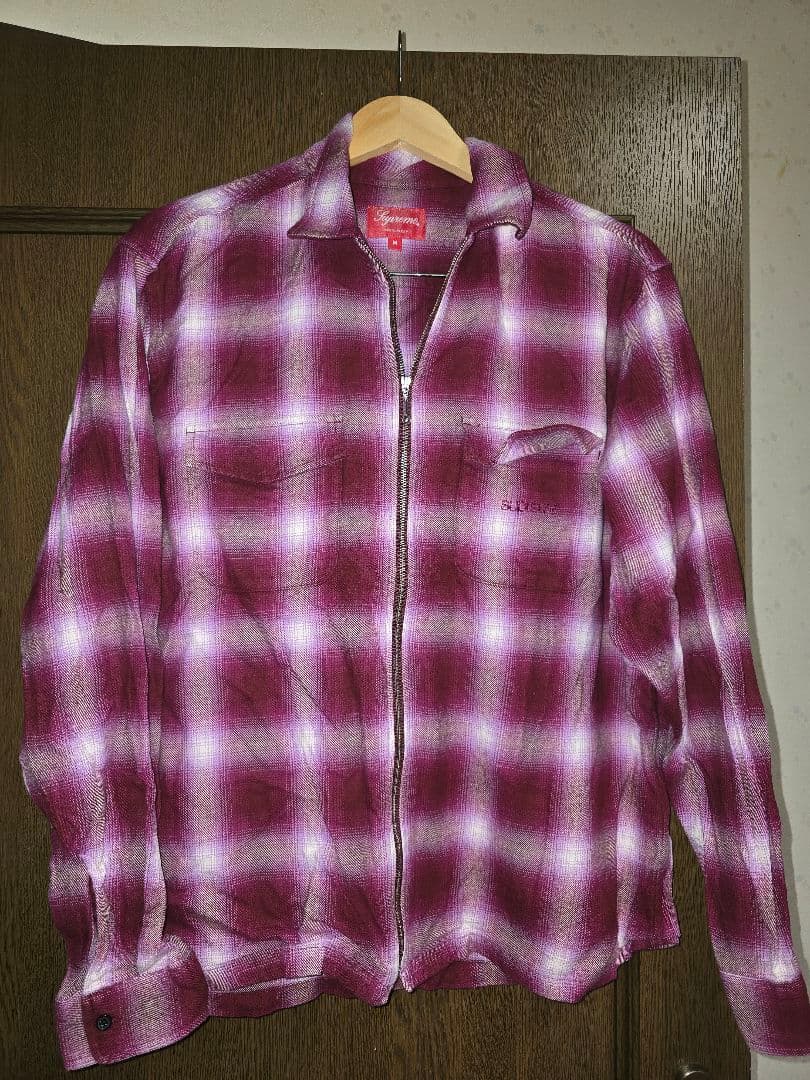 トップス Supreme Shadow Plaid Flannel ZipUp Shirt