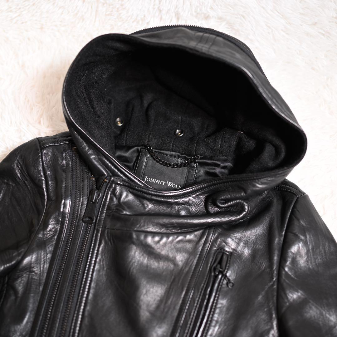 ジョニーウルフ ダブルライダース レザージャケット 変形 ラムレザー