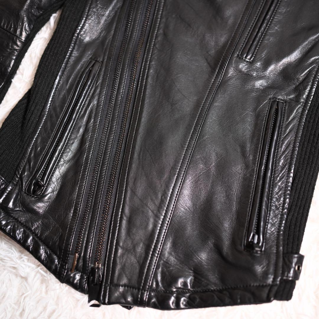 ジョニーウルフ ダブルライダース レザージャケット 変形 ラムレザー