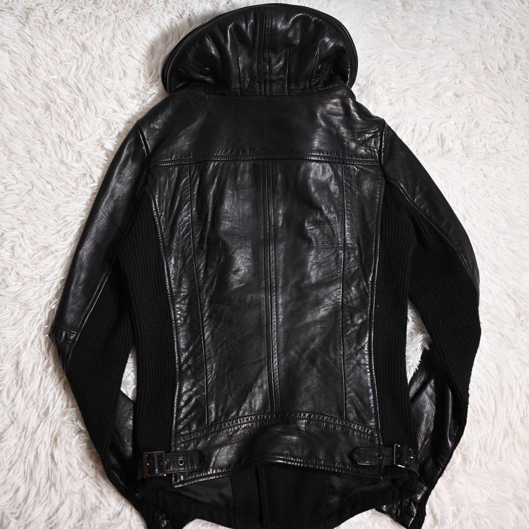 ジョニーウルフ ダブルライダース レザージャケット 変形 ラムレザー