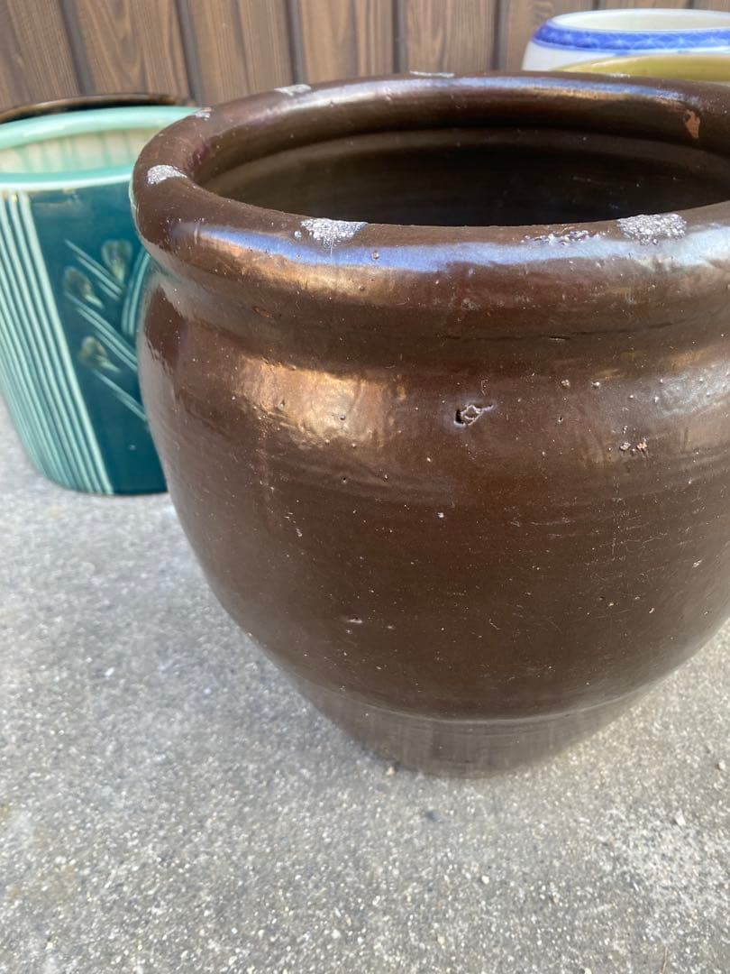 甕　カメ　水甕　睡蓮鉢　水鉢　鉢カバー　オブジェ　ガーデニング　金魚鉢　メダカ鉢