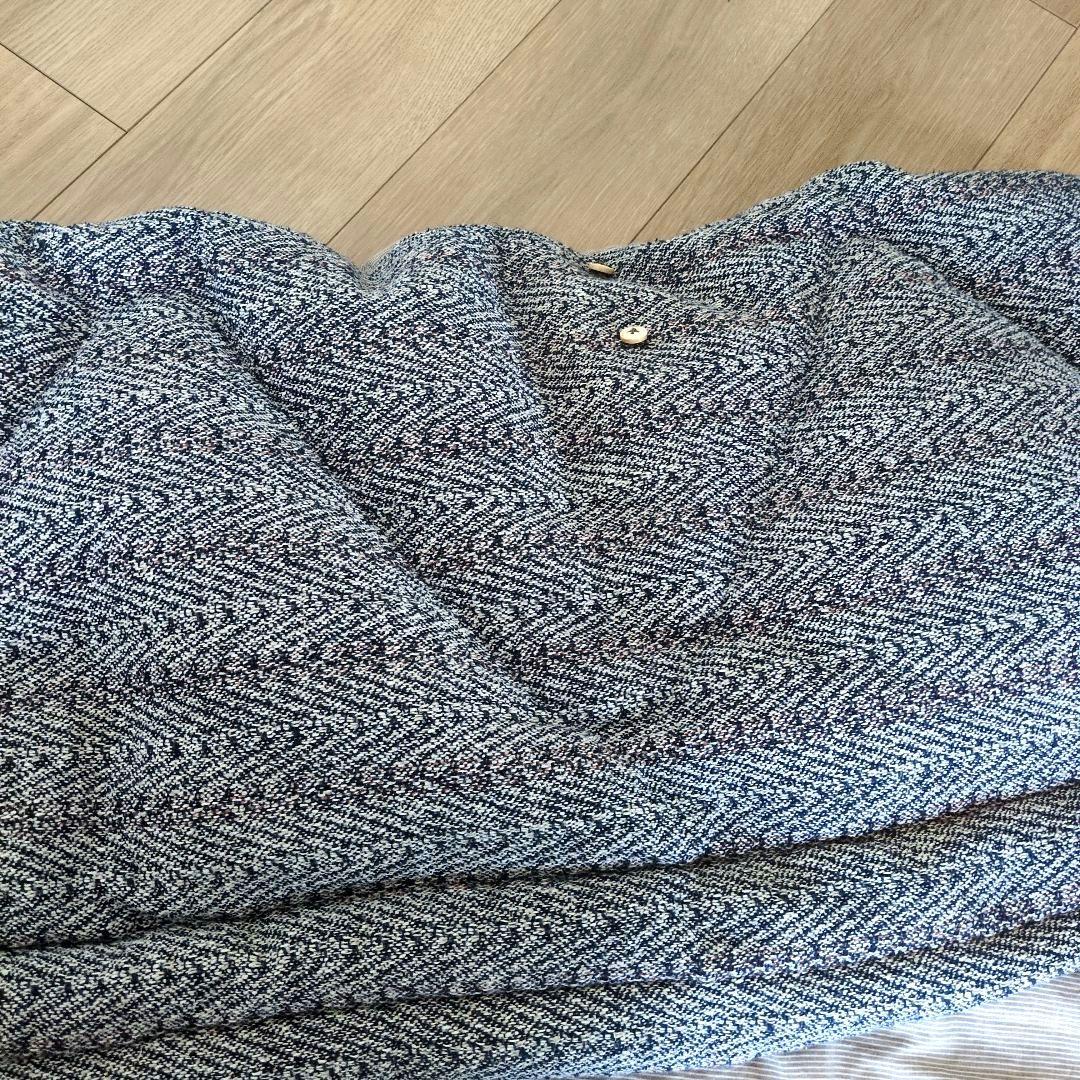 45R コットン ツイード ダウン ストール　ポンチョ