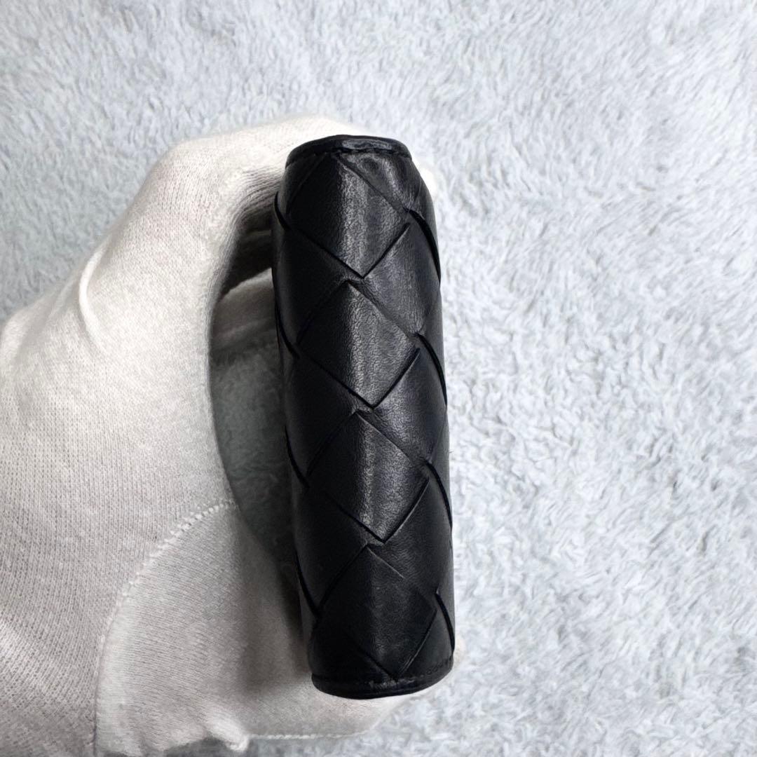 RFID ボッテガヴェネタ 二つ折り財布 マキシイントレチャート 黒