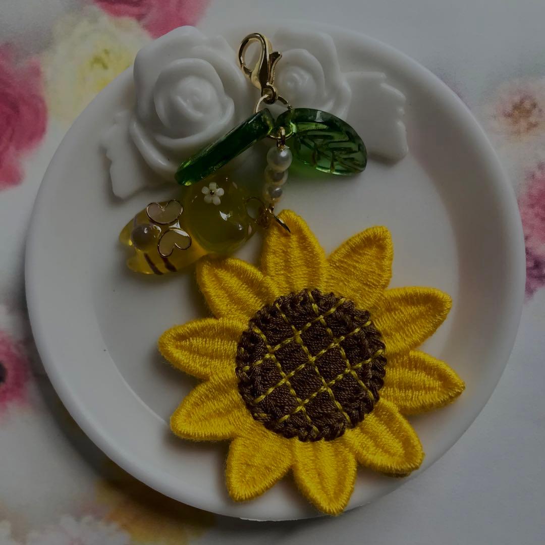 みつばちねこちゃんとひまわり　チャーム