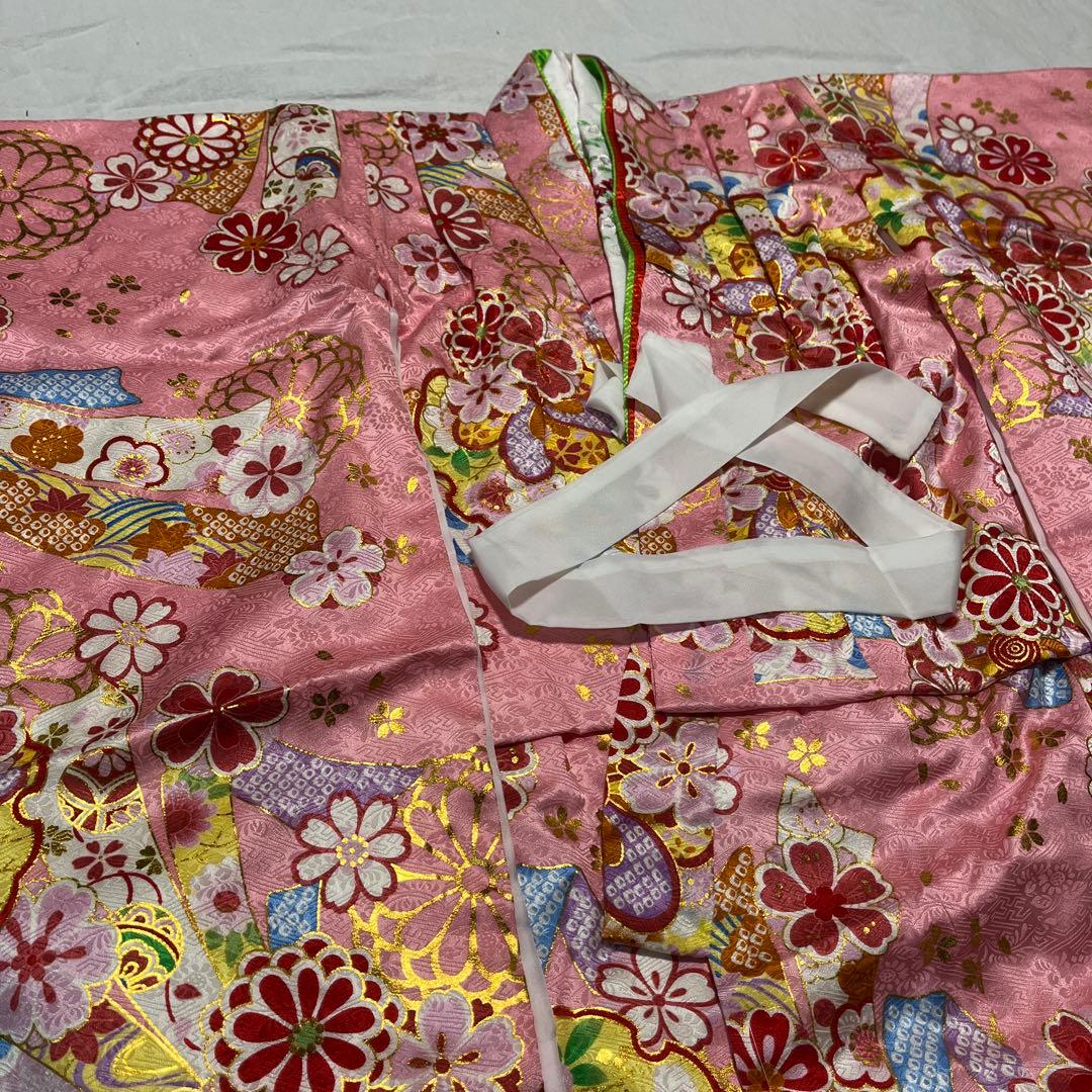 七五三　3歳　京都花ひめ　ピンク　被布　正絹　フルセット