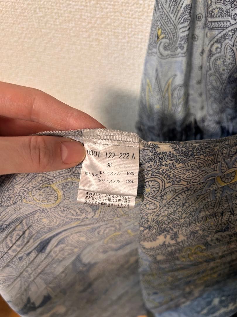 花柄プリーツワンピース 38サイズ