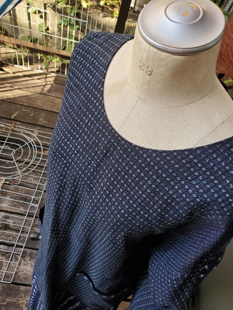 久留米絣の割烹着、エプロン