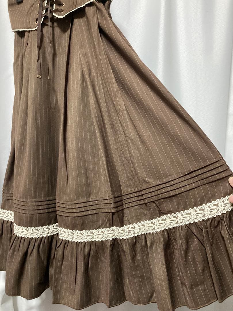 Amavel 編み上げスカート ブラウン