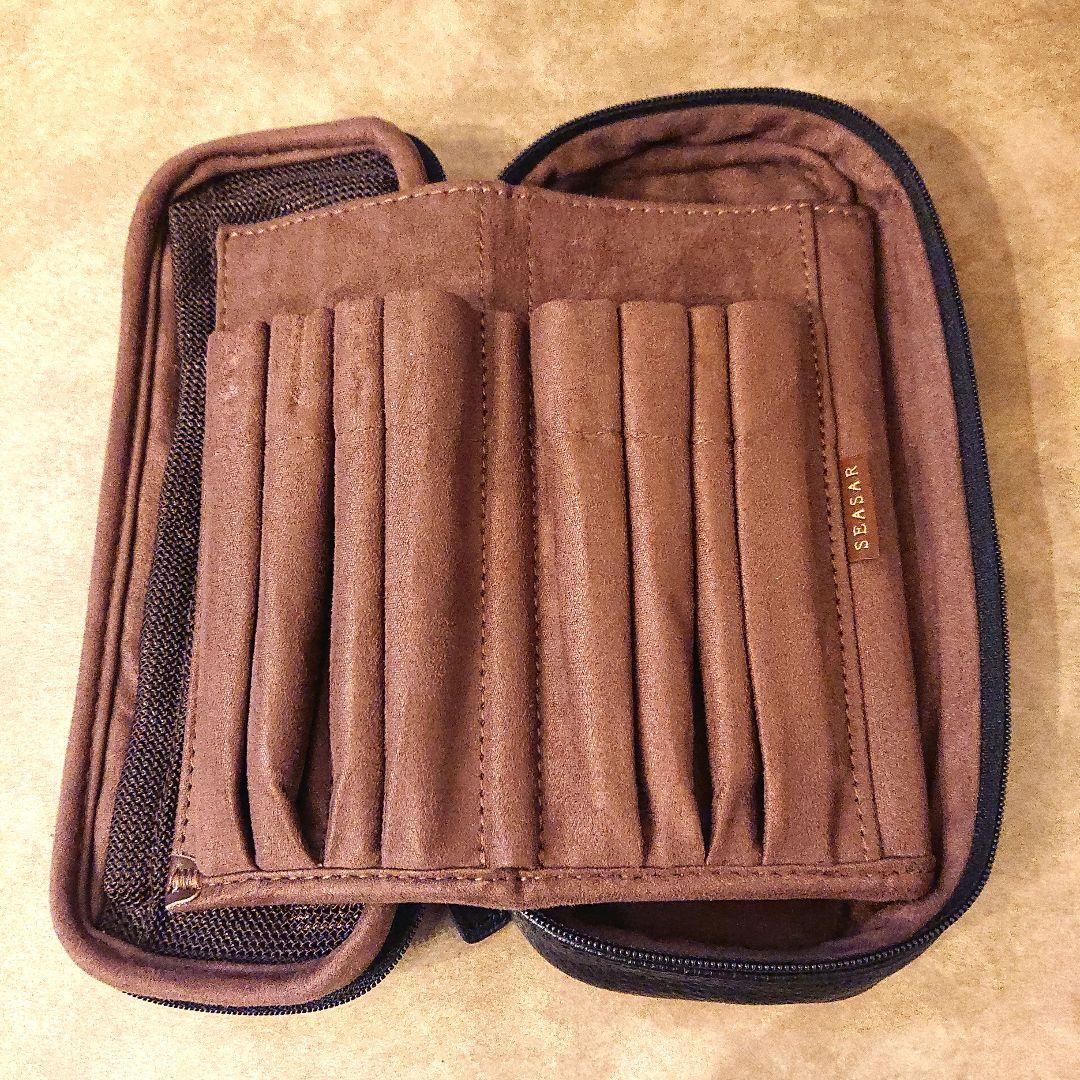 SEASAR OctFoldペンケース エンボスレザー ブラック