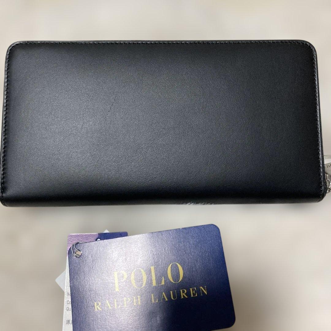 新品ポロラルフローレン　長財布　ラウンドジップ長財布　黒