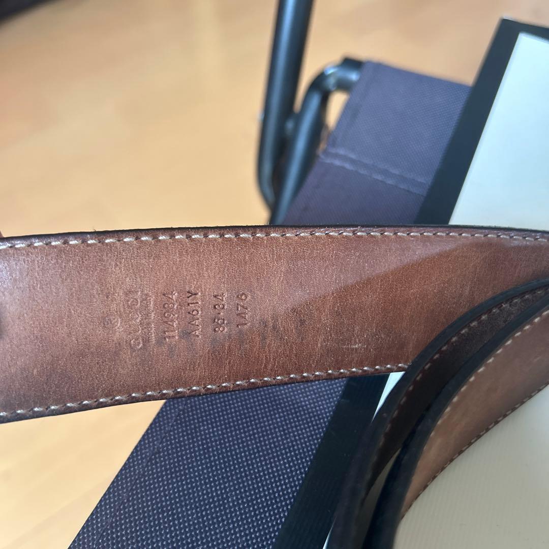 GUCCI シルバー ロゴバックル ベルト 95cm