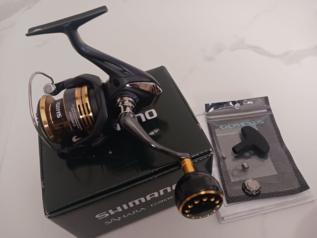 シマノ 22サハラ C3000 ハンドルノブ リールスタンド ラインローラー付