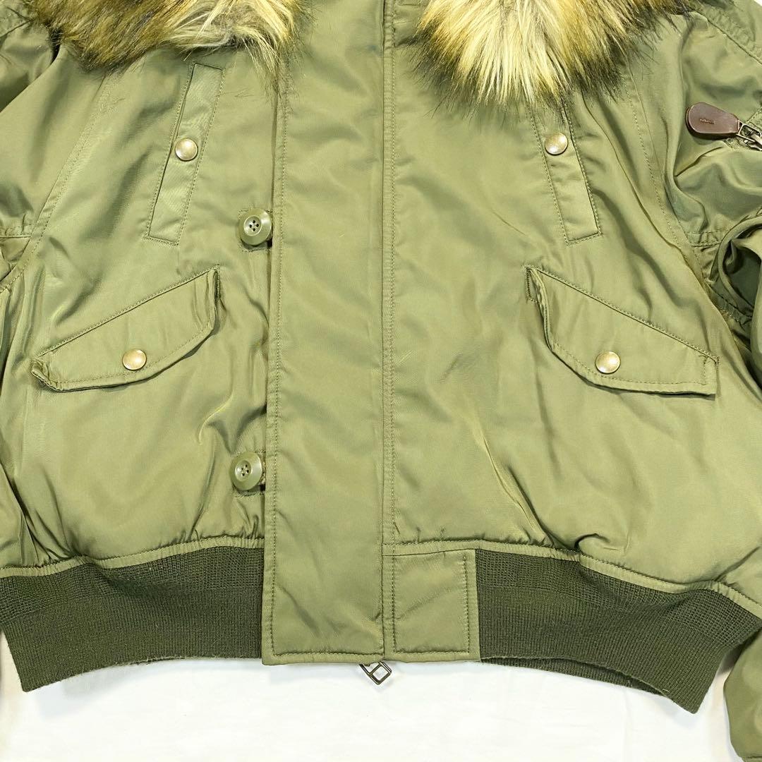 マウジー　N-2B　フライトジャケット　ミリタリー　2way　カーキ　ファー